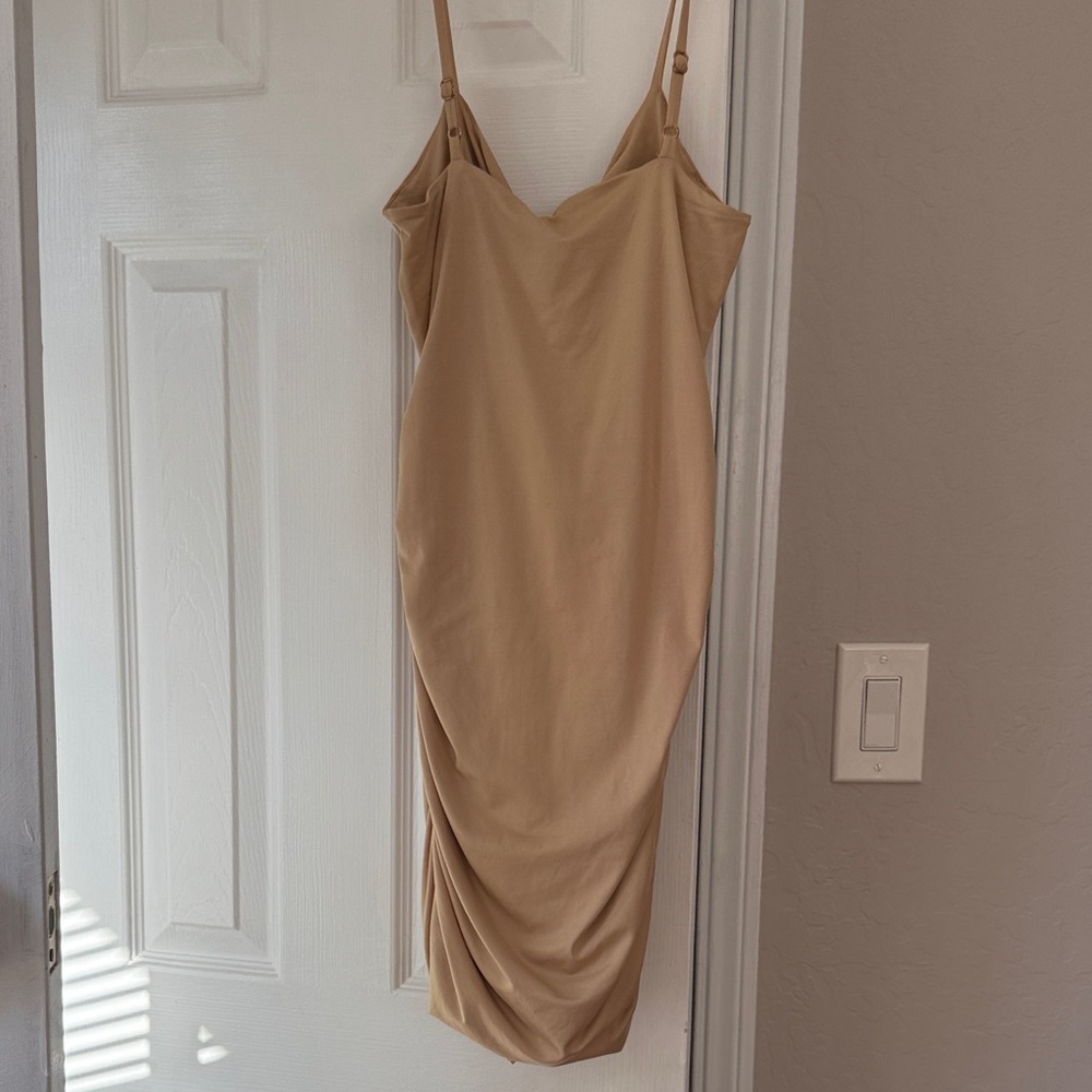 Tan Ruched Dress - Picture 4 of 4